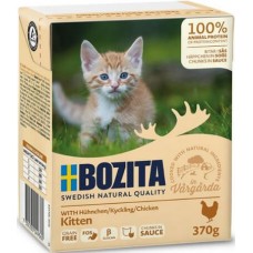 Bozita chunks υγρή τροφή σε σάλτσα για γατάκια και γάτες grain free με κοτόπουλο 370gr