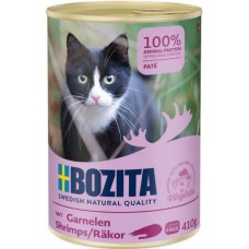 Bozita chunks πλήρης τροφή pate για ενήλικες γάτες και μικρά γατάκια με γαρίδες