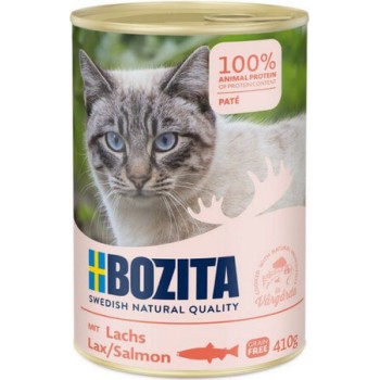 Bozita chunks πλήρης τροφή pate για ενήλικες γάτες και μικρά γατάκια με σολομό