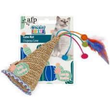 AFP παιχνίδι γάτας ψάθινο καπέλο με ελκυστικό άρωμα, κρόσσια και φτερά, όλα σε ένα!