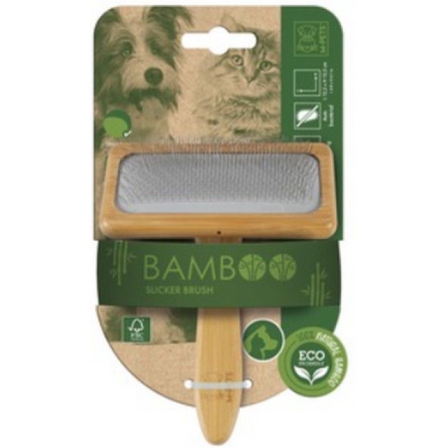 M-pets Bamboo βούρτσα - L 12,5 x 15,5 cm