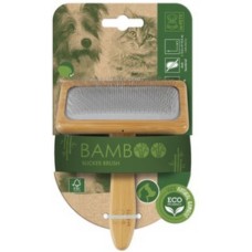 M-pets Bamboo βούρτσα με αντιδιαβρωτικές τρίχες από ανοξείδωτο χάλυβα