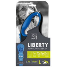 M-pets αυτόματος οδηγός Liberty μπλε L 11,6x4,4x20,8cm μήκους 8 μέτρων