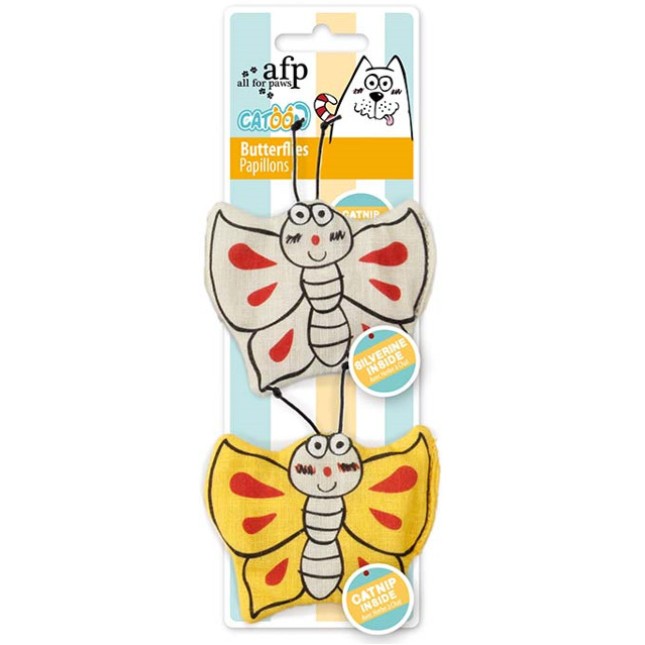 AFP παιχνίδι γάτας πεταλούδα, εμποτισμένη με ελκυστικό άρωμα σε συσκευασία των 2τμχ