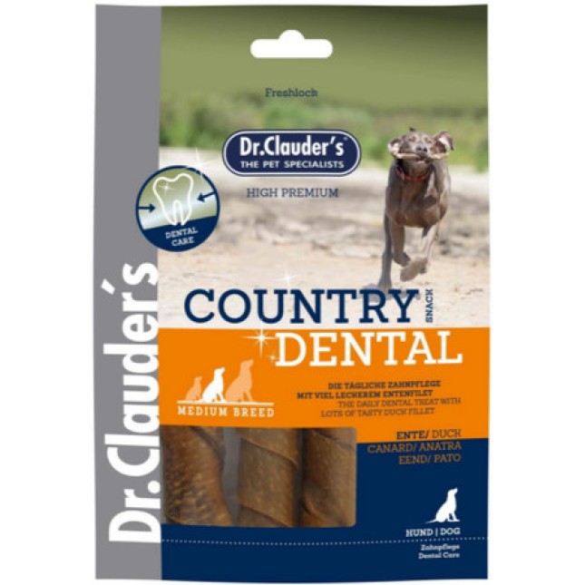 Dr Clauder's Country Dental Snack για σκυλιά μεσαίου μεγέθους με πάπια 120g Dr Clauder's Country Dental Snack για σκυλιά μεσαίου μεγέθους με πάπια 120g