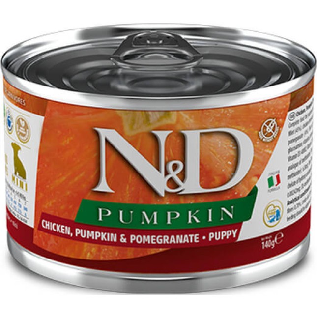 Farmina N&D pumpkin τροφή για κουτάβια με κοτόπουλο & κολοκύθα 140gr Farmina N&D pumpkin τροφή για κουτάβια με κοτόπουλο & κολοκύθα 140gr