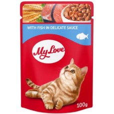 My Love Πλήρης υγρή τροφή για ενήλικες γάτες με ψάρι σε σάλτσα