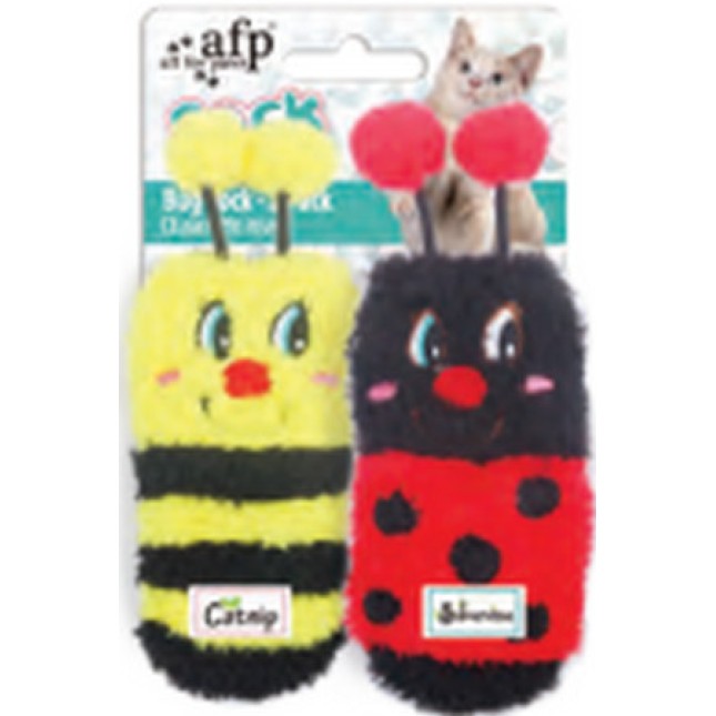 AFP παιχνίδι γάτας κάλτσες, που λειτουργεί σαν τούνελ, σε σχέδιο μέλισσα και πασχαλίτσα 2 τμχ