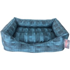PetQuatro Κρεβάτι καρό μπλε Nο2 65x50x18cm PetQuatro Κρεβάτι καρό μπλε Nο2 65x50x18cm