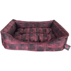 PetQuatro Κρεβάτι καρό μπορντό Nο2 65x50x18cm PetQuatro Κρεβάτι καρό μπορντό Nο2 65x50x18cm