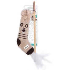 AFP παιχνίδι γάτας ραβδί με κρεμασμένο παιχνίδι κάλτσα σε σχέδιο ποντίκι και με ελκυστικό άρωμα
