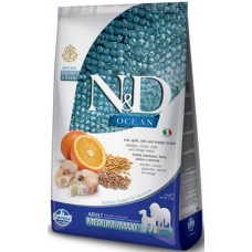 Farmina N&D πλήρης τροφή με μπακαλιάρο & πορτοκάλι για ενήλικους μεσαίους και μεγαλόσωμους σκύλους