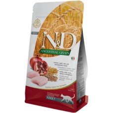Farmina N&D πλήρης τροφή με κοτόπουλο, όλυρα, βρώμη και ρόδι για ενήλικες γάτες