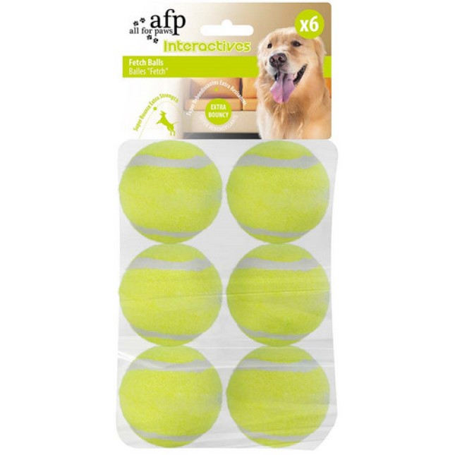 AFP παιχνίδι σκύλου μπαλάκια του τένις ιδανικά για mini μηχανή εκτόξευσης συσκευασία 6 τεμαχίων