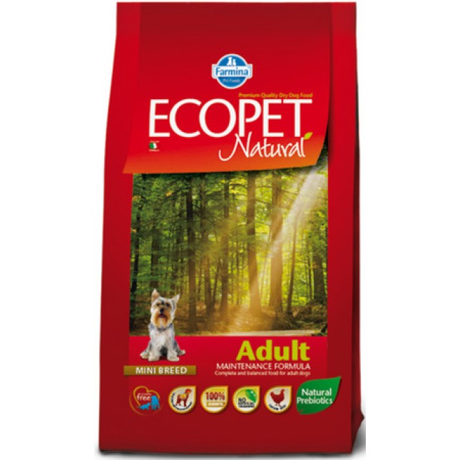 Farmina Ecopet πλήρης και ισορροπημένη τροφή για ενήλικους σκύλους mini με κοτόπουλου & καλαμπόκι
