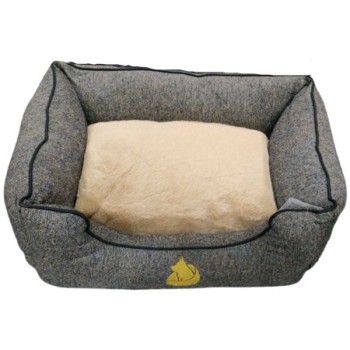Princes Κρεβάτι γκρι με μαξιλάρι καφέ 86x61x23cm L