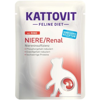 Finnern Kattovit διαιτητική τροφή για την υποστήριξη των νεφρών και τη μείωσης πέτρας με βοδινό 85gr Finnern Kattovit διαιτητική τροφή για την υποστήριξη των νεφρών και τη μείωσης πέτρας με βοδινό 85gr