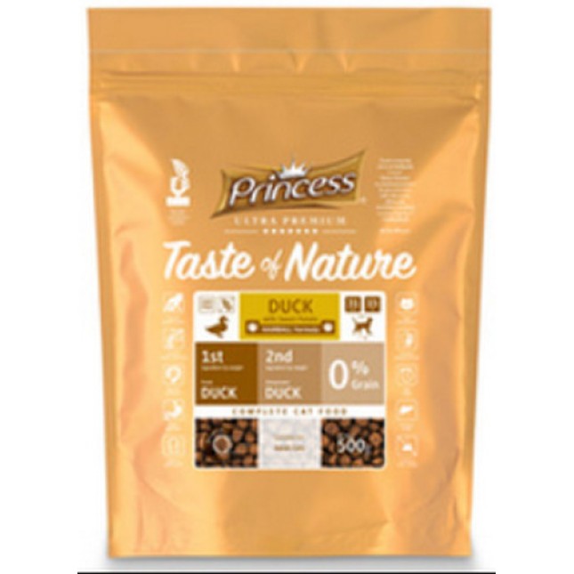 Princess taste of nature ξηρά τροφή κατάλληλη για ενήλικες γάτες με πάπια χωρίς σιτηρά Princess taste of nature ξηρά τροφή κατάλληλη για ενήλικες γάτες με πάπια χωρίς σιτηρά