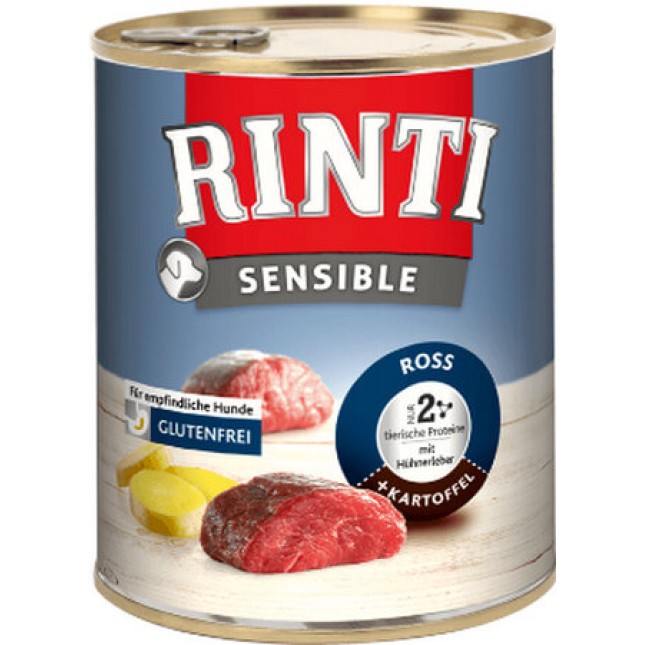 Finnern Rinti Sensible gluten free άλογο, συκώτι κοτόπουλου 800gr Finnern Rinti Sensible gluten free άλογο, συκώτι κοτόπουλου 800gr