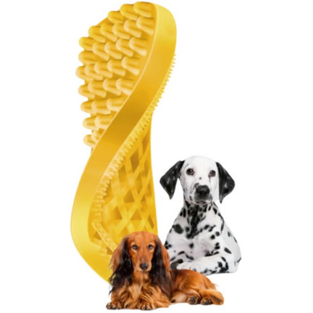 Pet & me Κίτρινη βούρτσα σιλικόνης Pet & me Κίτρινη βούρτσα σιλικόνης