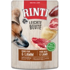 Πλήρης υγρή τροφή για ενήλικους σκύλους beute pure χωρίς σιτηρά με γεύση βοδινό & αρνί 400gr