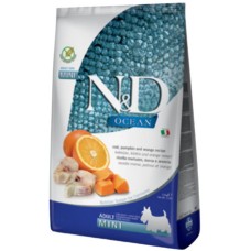 Farmina N&D Ocean Πλήρης τροφή για ενήλικους  μικρόσωμους σκύλους κολοκύθα, μπακαλιάρος & πορτοκάλι