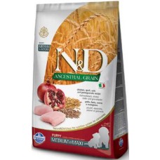 Farmina N&D πλήρης τροφή για μεσαία και μεγαλόσωμα κουτάβια με κοτόπουλο, όλυρα, βρώμη και ρόδι