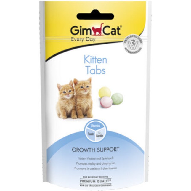 Gimcat λειτουργικές γευστικές ταμπλέτες βιταμινών για γατάκια που υποστηρίζουν την υγιή ανάπτυξη του