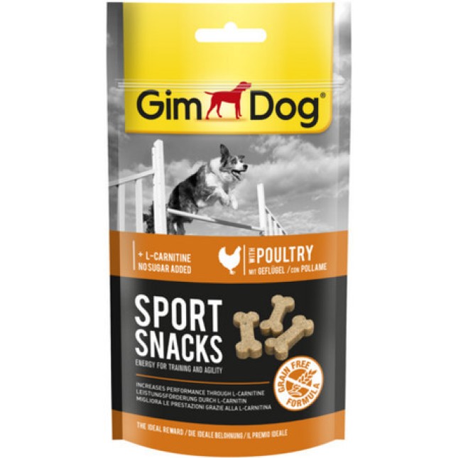 Gimdog sport σνακ με πουλερικά & L καρνιτίνη χωρίς σιτηρά 60gr Gimdog sport σνακ με πουλερικά & L καρνιτίνη χωρίς σιτηρά 60gr