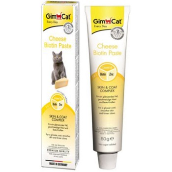 Gimcat λιχουδιά πάστας με τυρί και βιοτίνη συμβάλλει σε ένα λαμπερό τρίχωμα και υγιές δέρμα Gimcat λιχουδιά πάστας με τυρί και βιοτίνη συμβάλλει σε ένα λαμπερό τρίχωμα και υγιές δέρμα