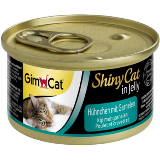 Gimcat shinycat υγρή τροφή για γάτες με υψηλής ποιότητας συστατικά, όπως κοτόπουλο & γαρίδες σε ζελέ Gimcat shinycat υγρή τροφή για γάτες με υψηλής ποιότητας συστατικά, όπως κοτόπουλο & γαρίδες σε ζελέ