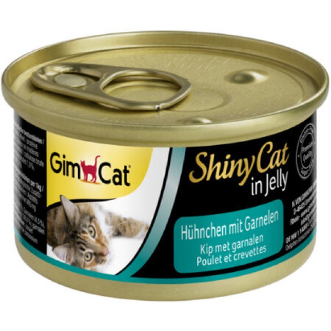 Gimcat υγρή τροφή για γάτες με υψηλής ποιότητας συστατικά, όπως κοτόπουλο & γαρίδες & βύνη σε ζελέ Gimcat υγρή τροφή για γάτες με υψηλής ποιότητας συστατικά, όπως κοτόπουλο & γαρίδες & βύνη σε ζελέ