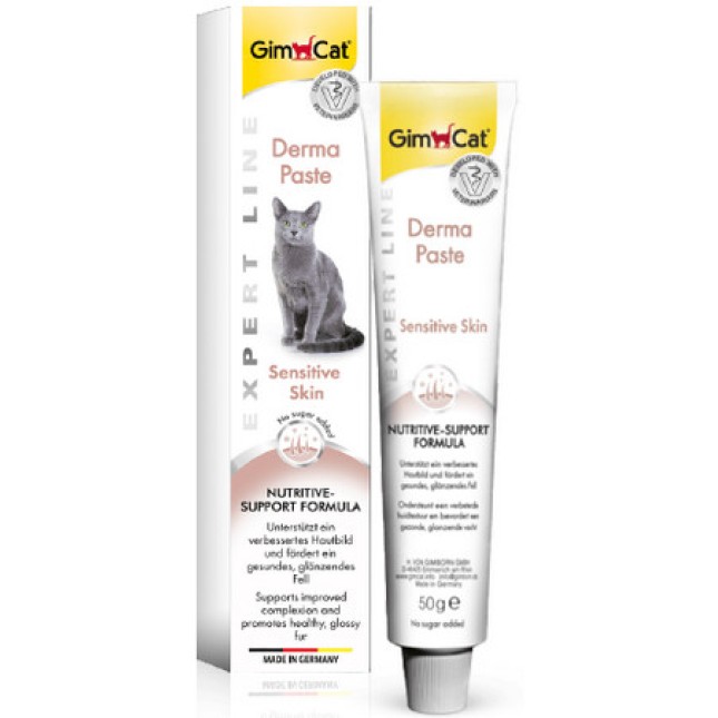 Gimcat professional derma πάστα υποστηρίζει υγιές δέρμα και λαμπερό τρίχωμα της γάτας σας 50gr Gimcat professional derma πάστα υποστηρίζει υγιές δέρμα και λαμπερό τρίχωμα της γάτας σας 50gr