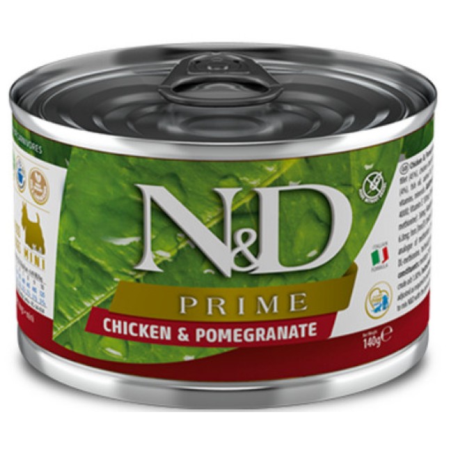 Farmina N&D πλήρης υγρή τροφή για ενήλικα μικρόσωμα σκυλιά με κοτόπουλο και ρόδι 140g
