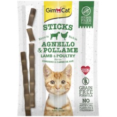 Gimcat sticks grain free αρνί & πουλερικά μια λιχουδιά που θα λατρέψει η γάτα σας 4τεμ