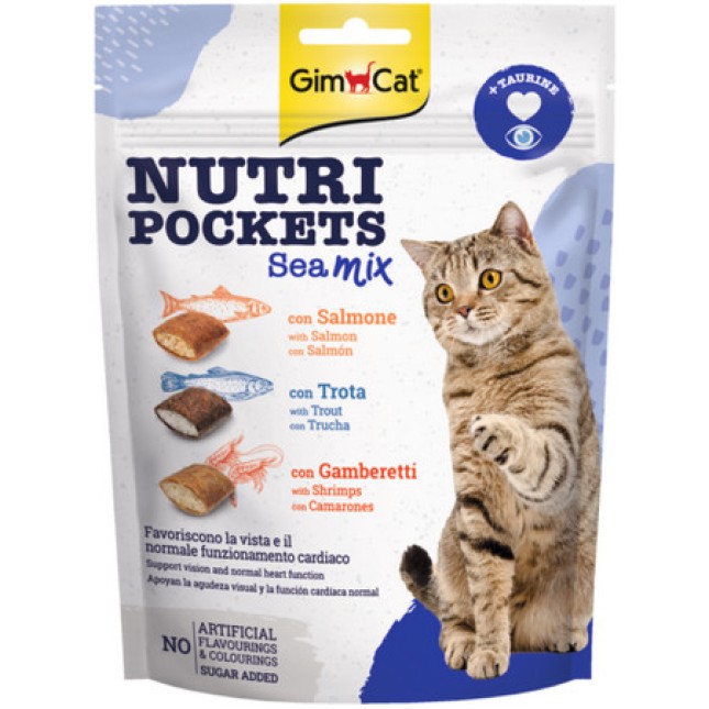 Gimcat Nutri τραγανές λιχουδιές για γάτες με σολομό, πέστροφα & γαρίδες υποστηρίζουν τη ζωτικότητα Gimcat Nutri τραγανές λιχουδιές για γάτες με σολομό, πέστροφα & γαρίδες υποστηρίζουν τη ζωτικότητα