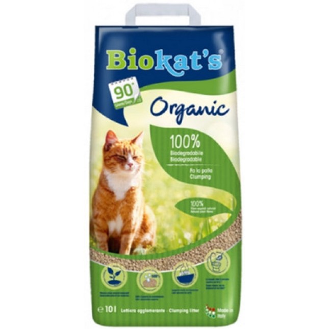 Biokat's Άμμος Υγιεινής Γάτας από φυσικές, μη επεξεργασμένες φυτικές ίνες με άρωμα λεβάντας