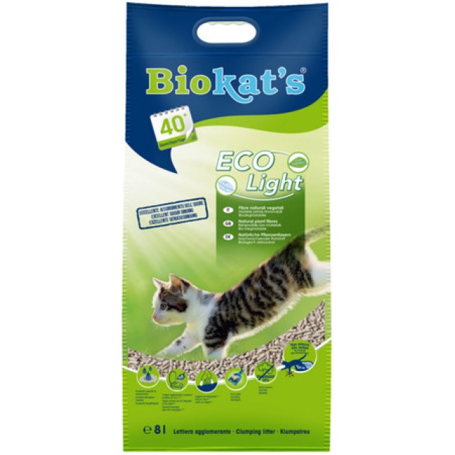 Biokat's Άμμος Υγιεινής Γάτας από φυσικές φυτικές ίνες σε μορφή pellet με ιδιαίτερα καλή απόδοση