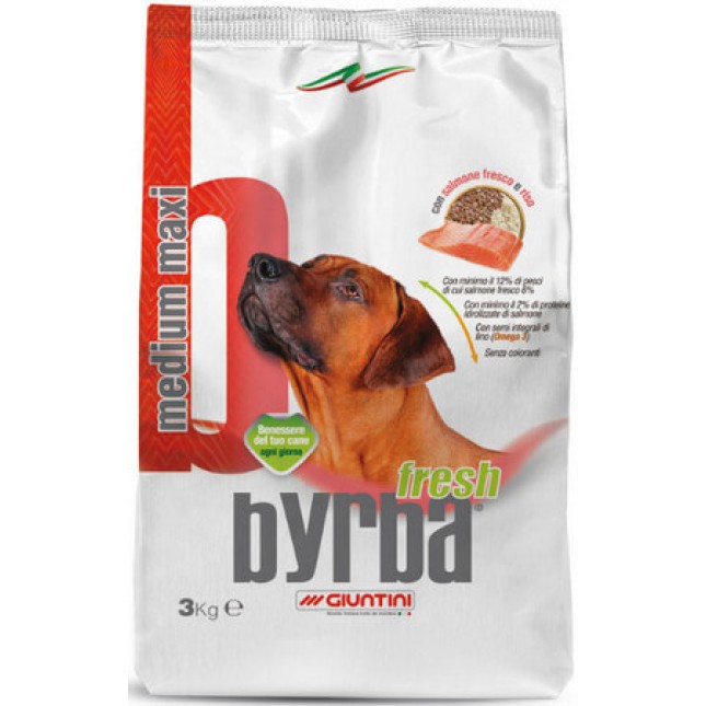 Giuntini Byrba fresh τροφή για medium/large σκύλους με σολομό 3kg Giuntini Byrba fresh τροφή για medium/large σκύλους με σολομό 3kg