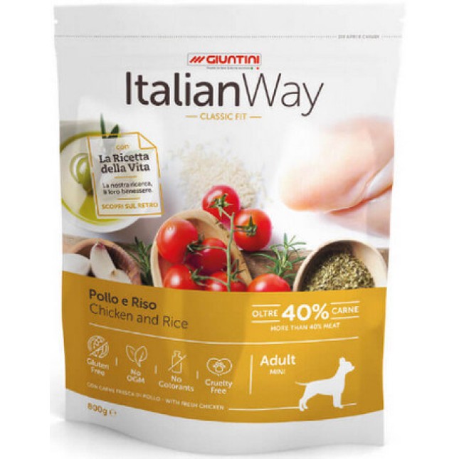 Giuntini Italian Way μίνι ενηλίκων κοτόπουλο & ρύζι classic fit 26/17 8kg Giuntini Italian Way μίνι ενηλίκων κοτόπουλο & ρύζι classic fit 26/17 8kg