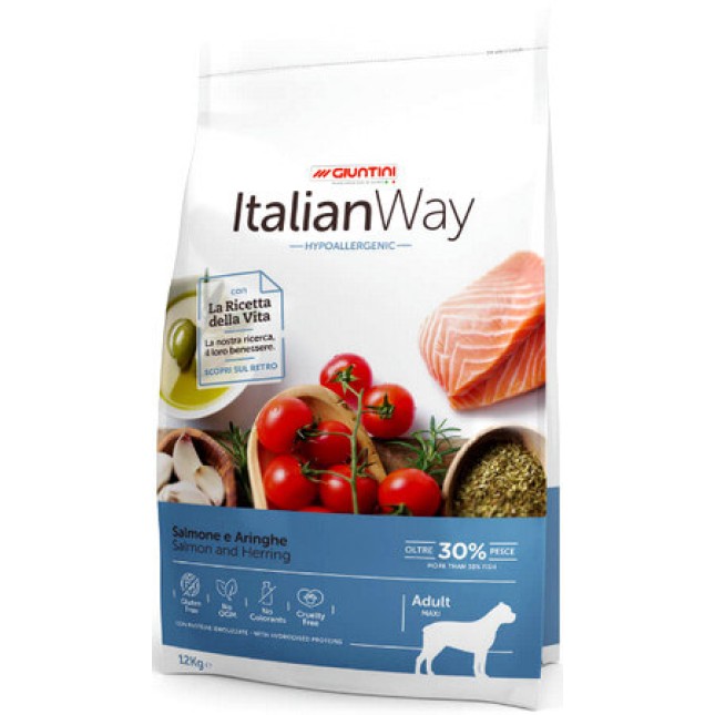 Giuntini Italian Way adult medium σολομός & ρέγγα hypoallergenic 12kg Giuntini Italian Way adult medium σολομός & ρέγγα hypoallergenic 12kg