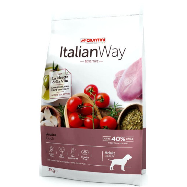 Giuntini Italian Way adult medium πάπια ευαίσθητους grain free 27/17 12kg Giuntini Italian Way adult medium πάπια ευαίσθητους grain free 27/17 12kg