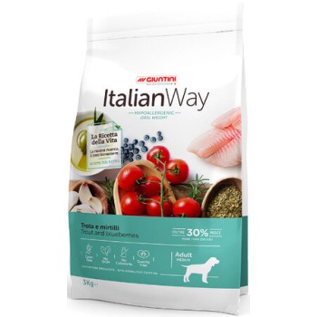 Giuntini Italian Way adult medium πέστροφα & μύρτιλα hypoallergenic 12kg Giuntini Italian Way adult medium πέστροφα & μύρτιλα hypoallergenic 12kg