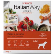 Giuntini Italian Way υποαλλεργικά μπισκότα σκύλου με υπερτροφές με χοιρινό & κουρκουμάς 200gr