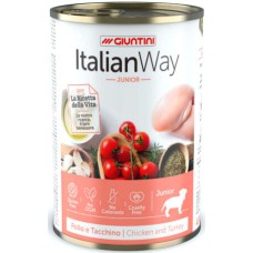 Italian way dog κονσέρβα junior κοτόπουλο & γαλόπουλα 400gr Italian way dog κονσέρβα junior κοτόπουλο & γαλόπουλα 400gr