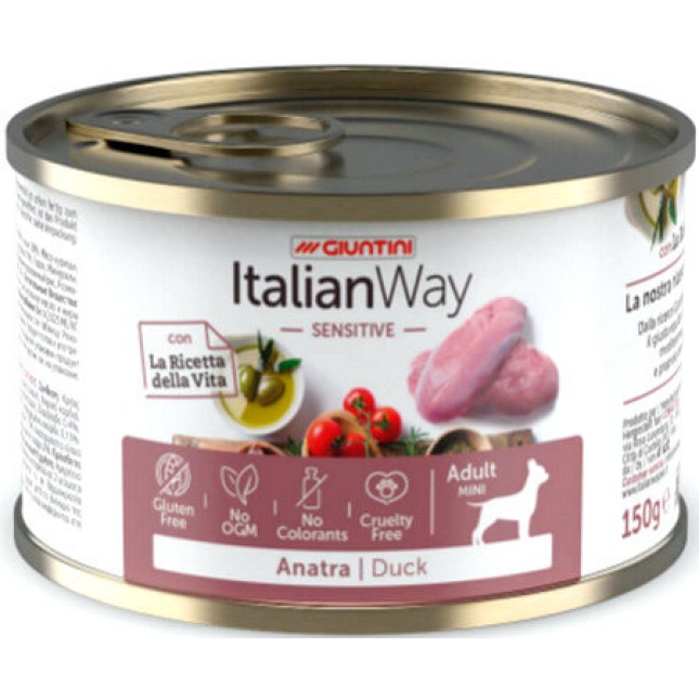 Italian way dog κονσέρβα sensitive πάπια 150gr Italian way dog κονσέρβα sensitive πάπια 150gr