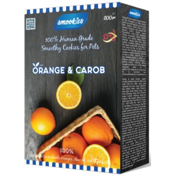 Smookies  πορτοκάλια και χαρουπιά με 100% βρώσιμα φρούτα και 100% βρώσιμα υλικά και super foods