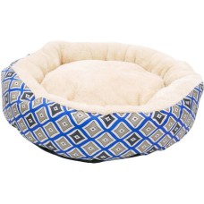 Pawise Στρογγυλό κρεββάτι σκύλου είναι σχεδιασμένο με ζεστά υλικά, απαλά υφάσματα και κομψό μπλε