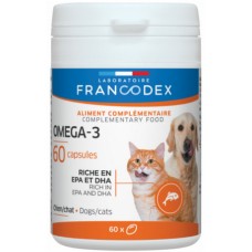 Francodex κάψουλες Omega-3 πλούσιες σε EPA και DHA από ιχθυέλαιο για σκύλους και γάτες Francodex κάψουλες Omega-3 πλούσιες σε EPA και DHA από ιχθυέλαιο για σκύλους και γάτες