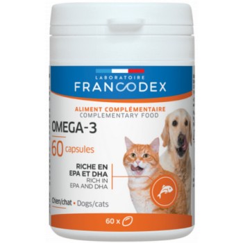 Francodex κάψουλες Omega-3 πλούσιες σε EPA και DHA από ιχθυέλαιο για σκύλους και γάτες